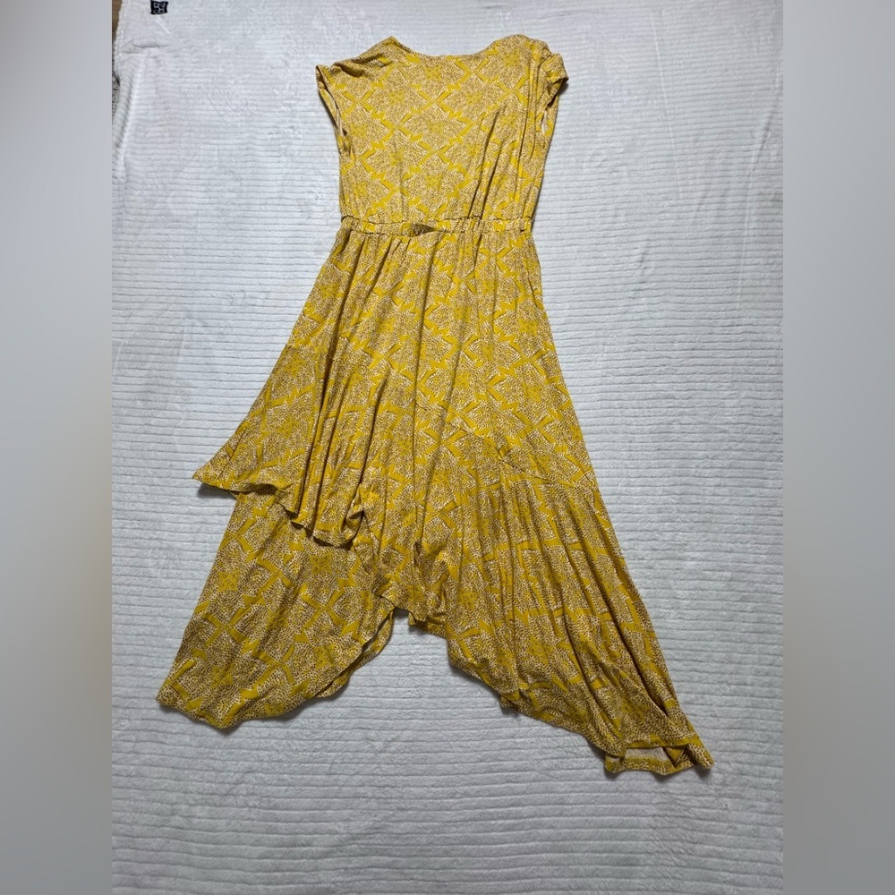 Anthropologie Mustard Asymmetrical Dress - Picture 6 of 9